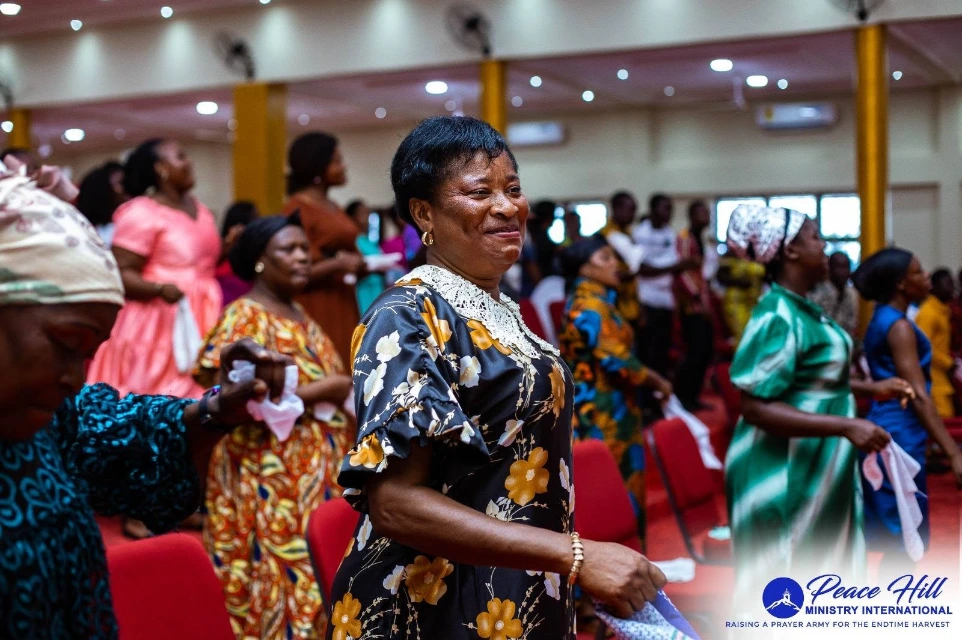 Church member during praise & worship